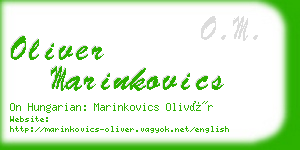 oliver marinkovics business card